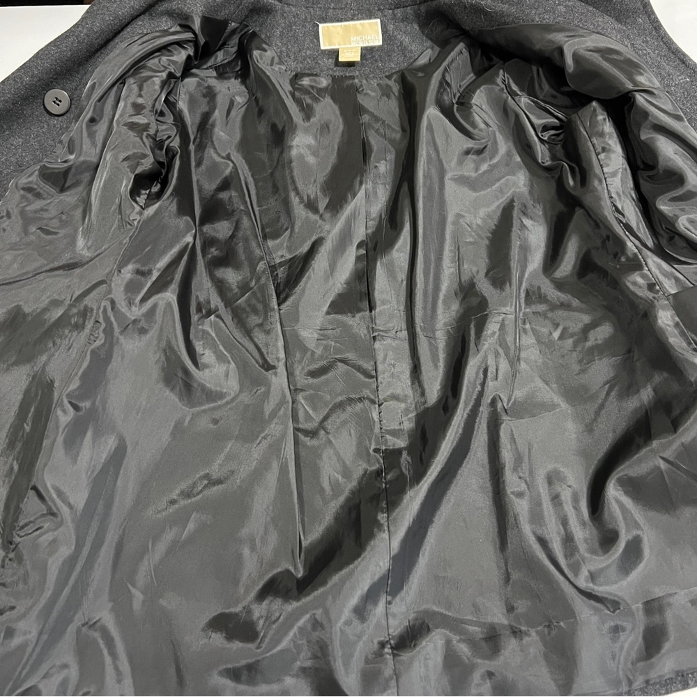 Michael Kors Double Breasted Pea Coat Charcoal Grey Size Medium Preppy Luxury - Picture 9 of 14